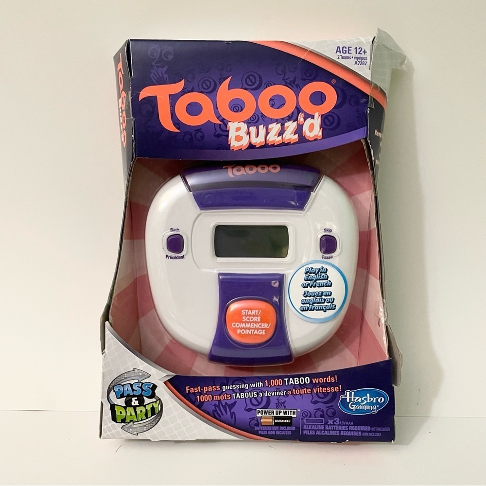 Taboo Buzz’d Electronic Game Hasbro Bilingual English/French